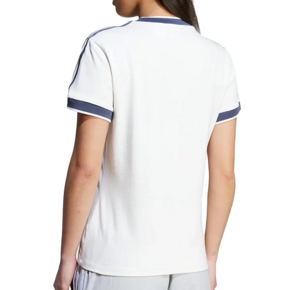 T-Shirt Blanc/Marine Femme Adidas Linear Cali 2