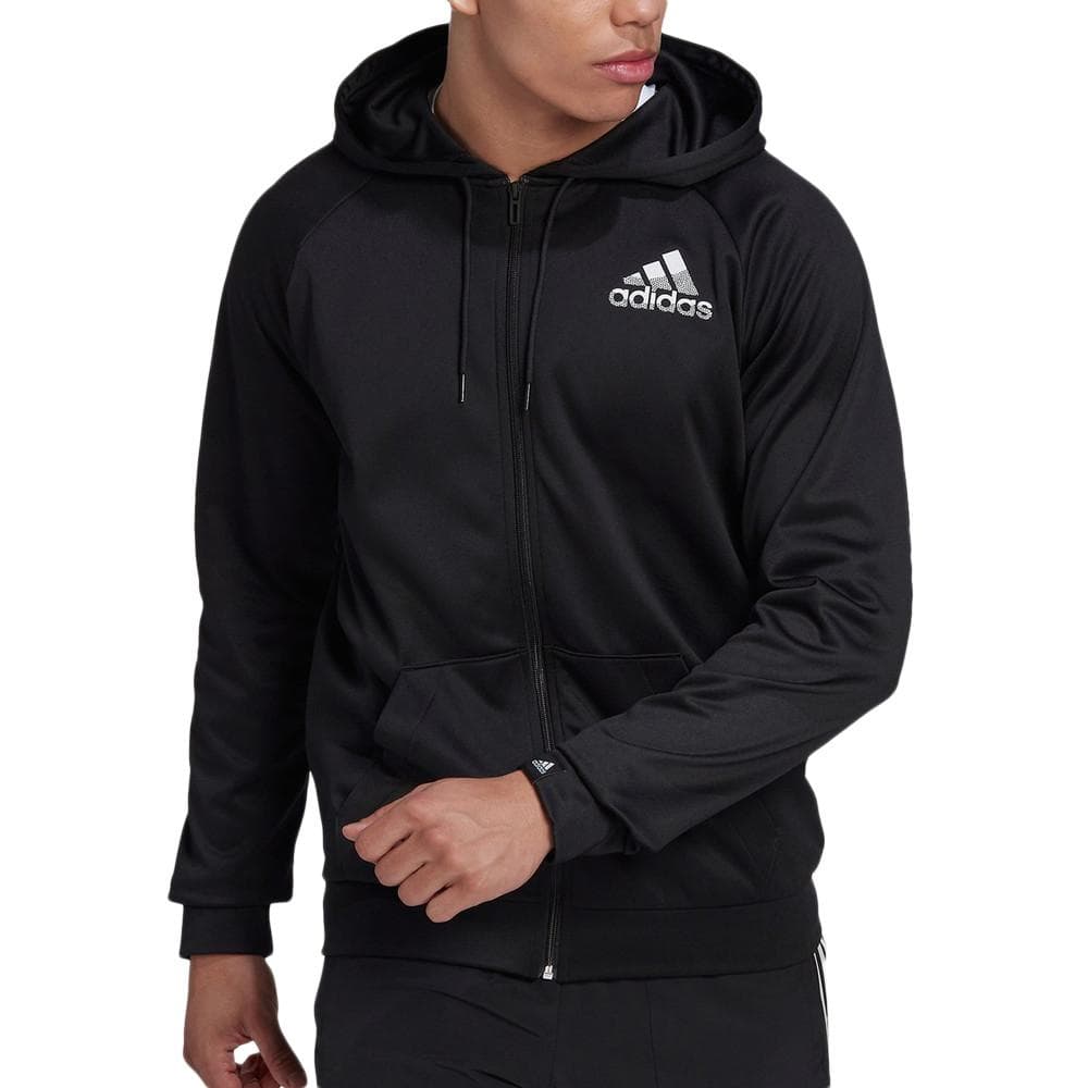 Sweat Zippé Noir Homme Adidas Bos 1