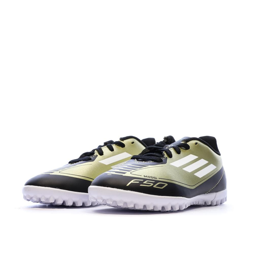 Chaussures de football Noires/Dorés Garçon Adidas F50 Club Tf J Mess 6