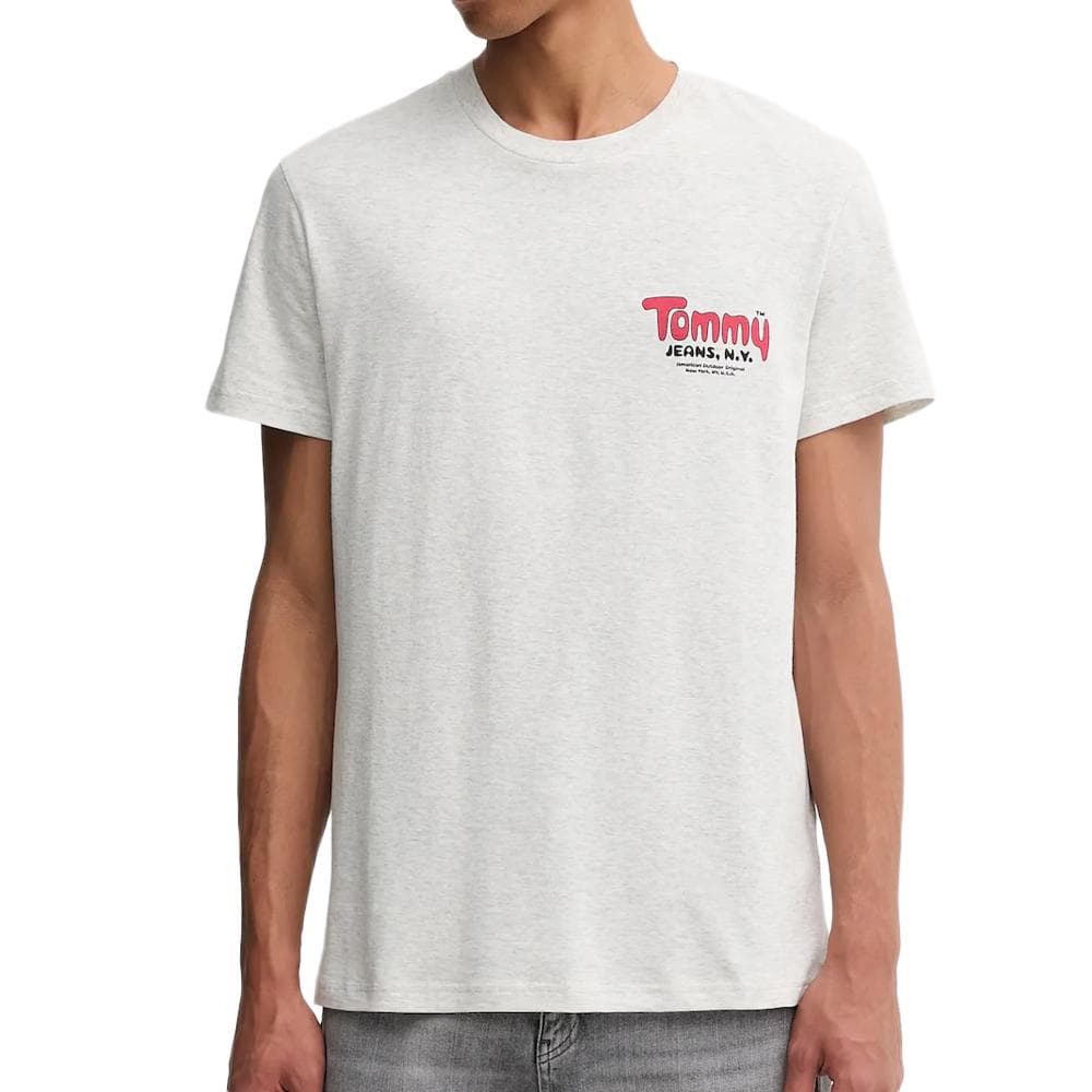 T-shirt Gris Chiné Homme Tommy Hilfiger Tjm Slim Font Play 1