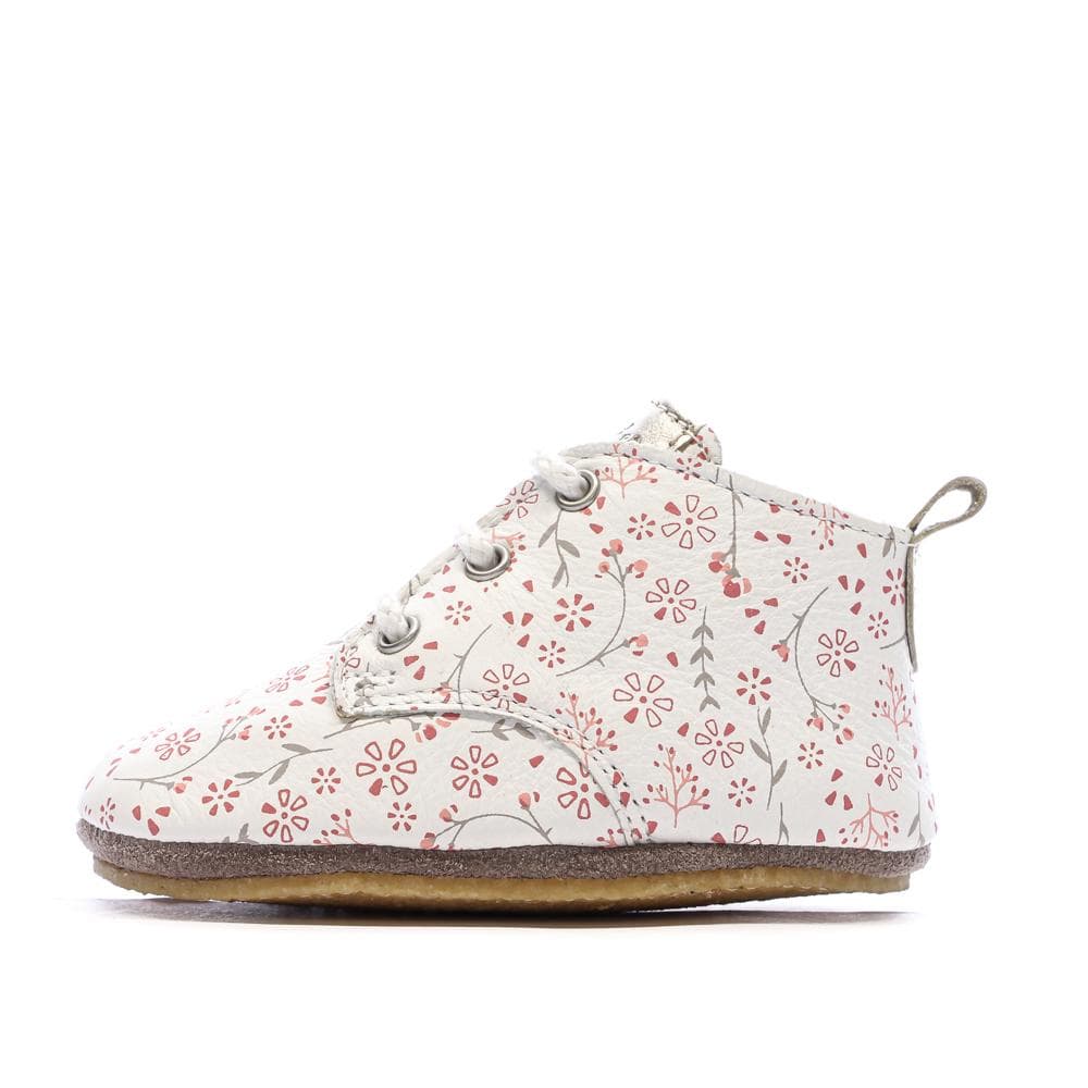 Chaussons Blanc à Fleurs Fille Aster Layas 1