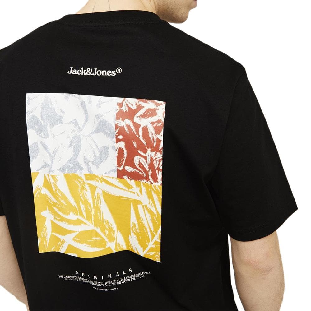 T-Shirt Noir/Jaune Homme Jack & Jones Back 2