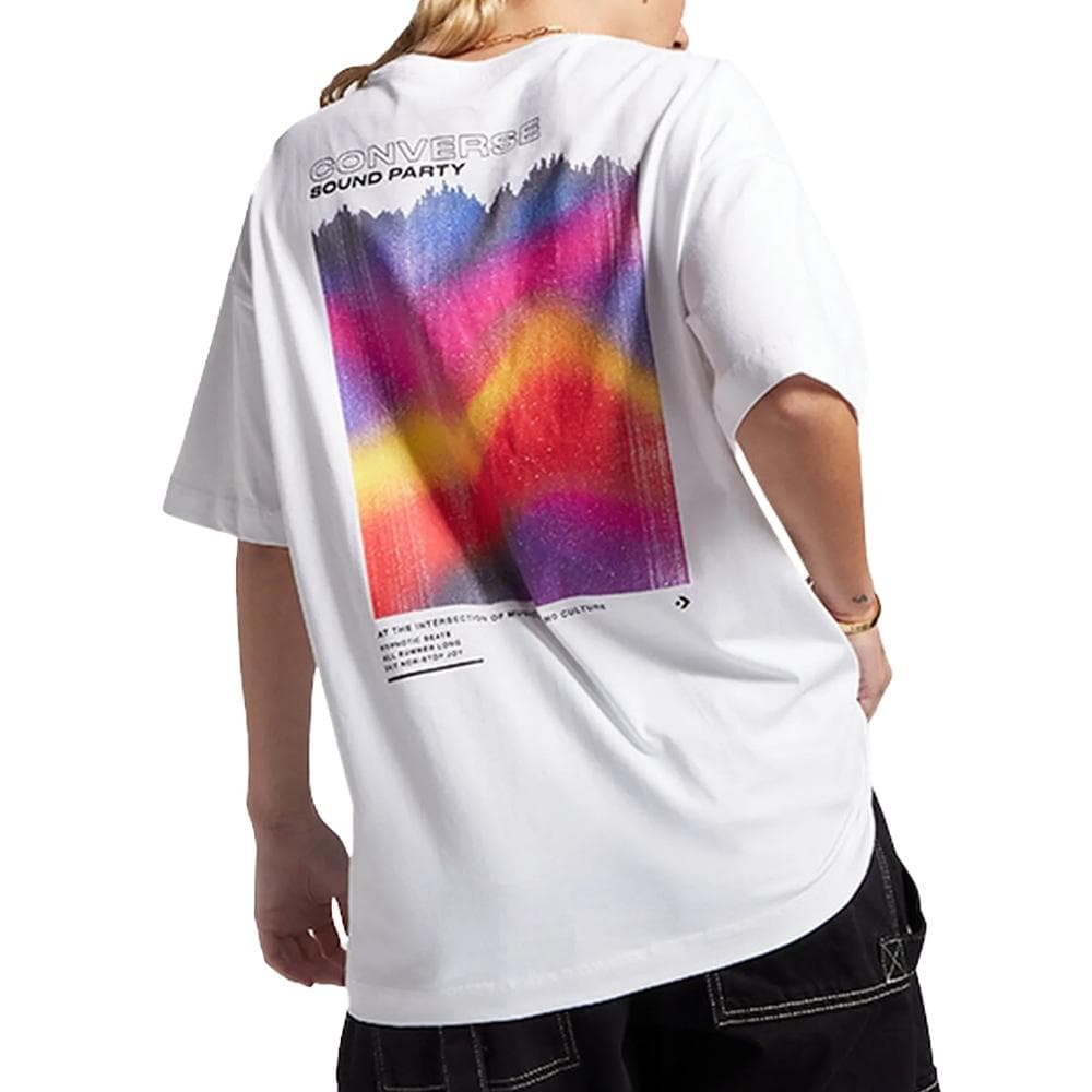 T-Shirt Blanc Femme Converse Colorful 2