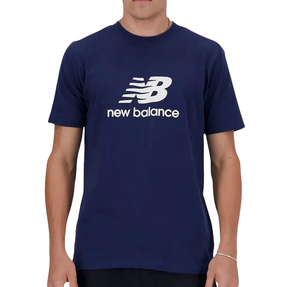 T-shirt Marine Homme New Balance Stacked Logo 1