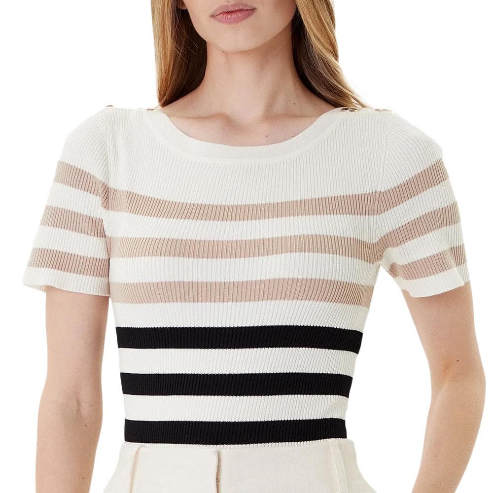 T-Shirt Blanc Femme Morgan Rayure 1