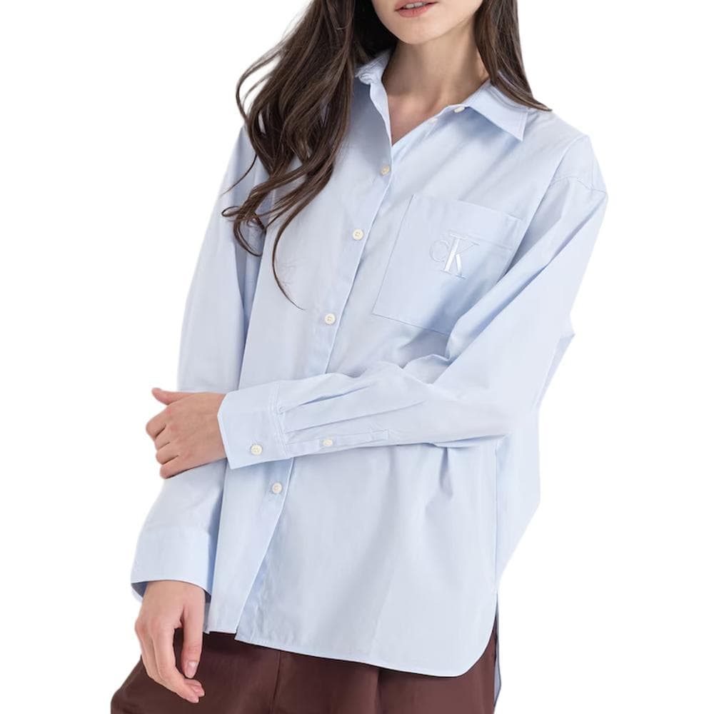 Chemises Bleu Femme Calvin Klein Jeans Poplin Relaxed 1