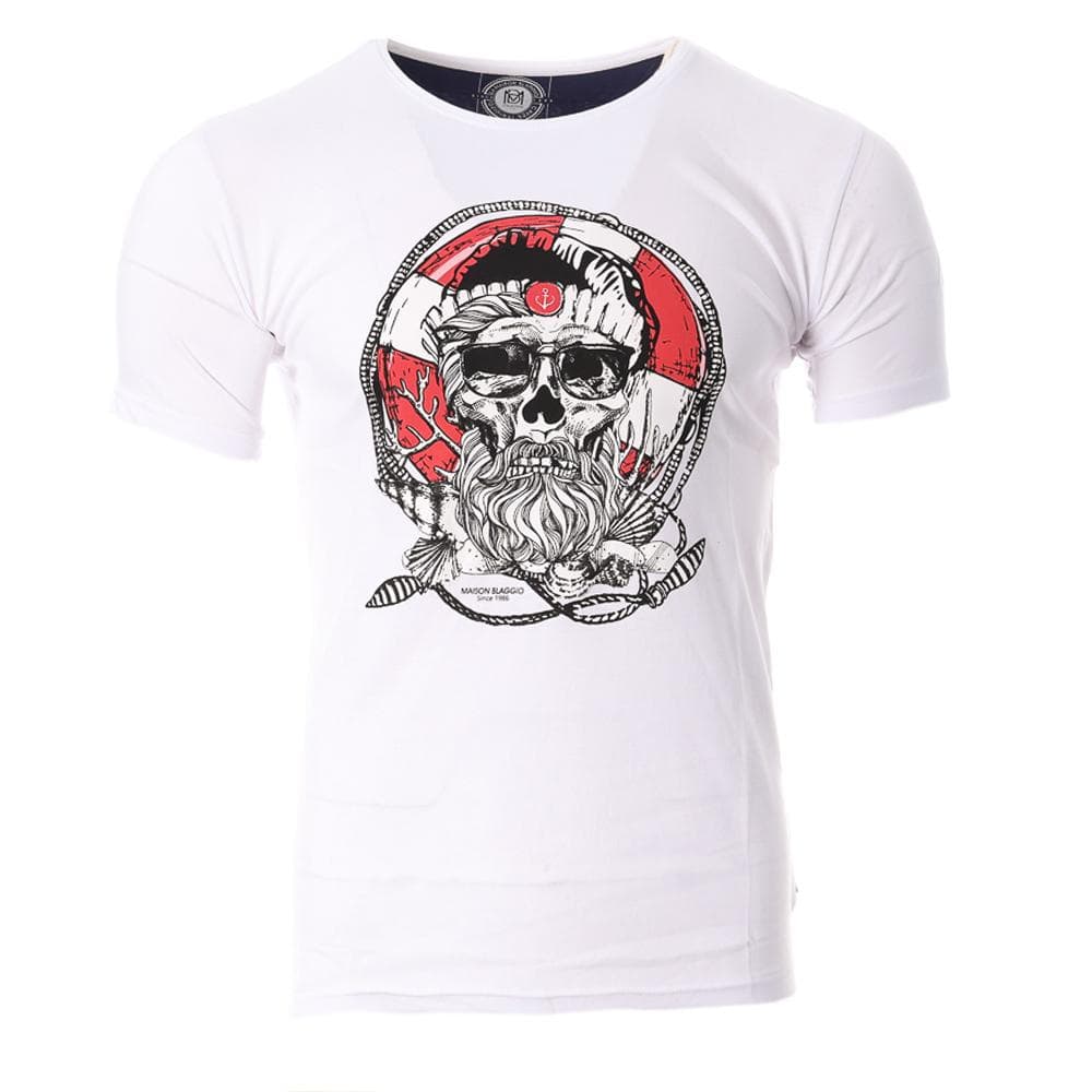 T-shirt Blanc Homme La Maison Blaggio MORO 1