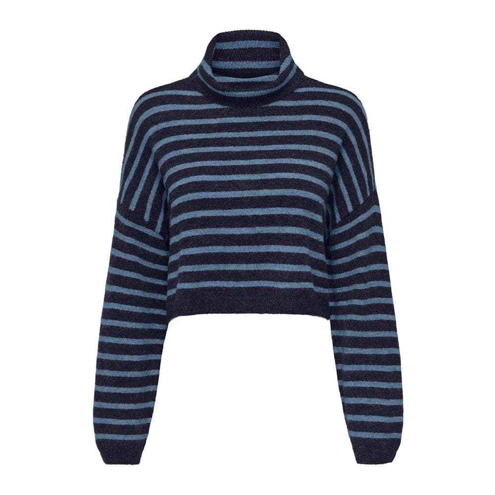 Pull Col roulé Bleu/Noir Femme Only Talio 1