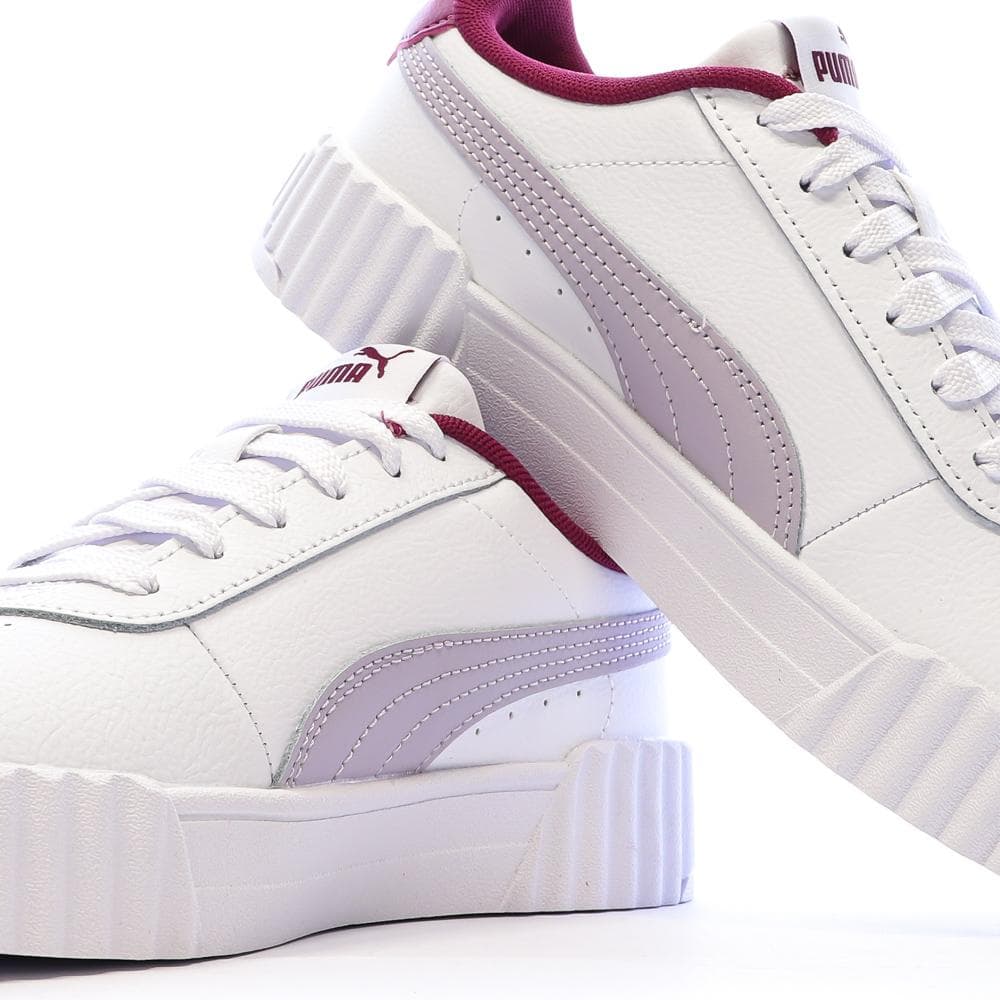 Baskets Blanches/Grises Fille Puma Carina 3.0 7