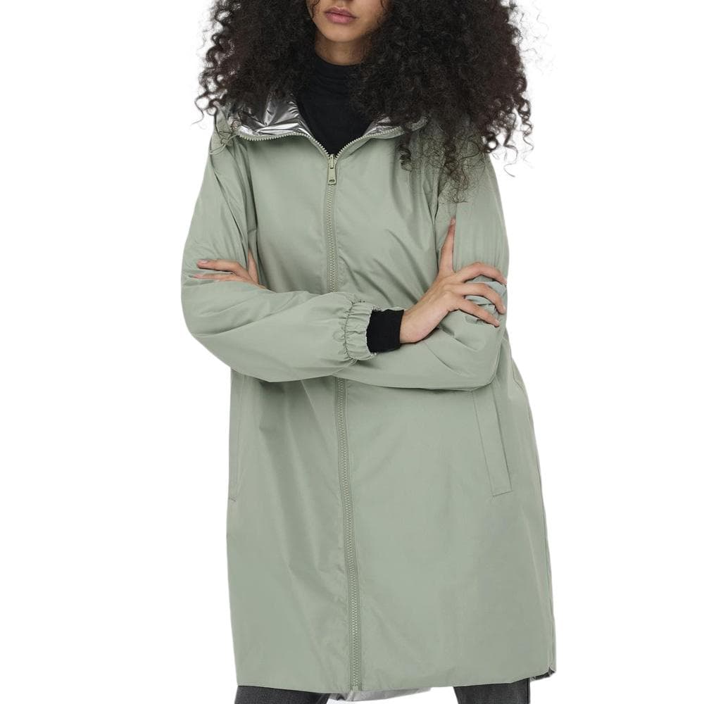 Coupe vent à capuche réversible Vert/Argent Femme Only Fry 1