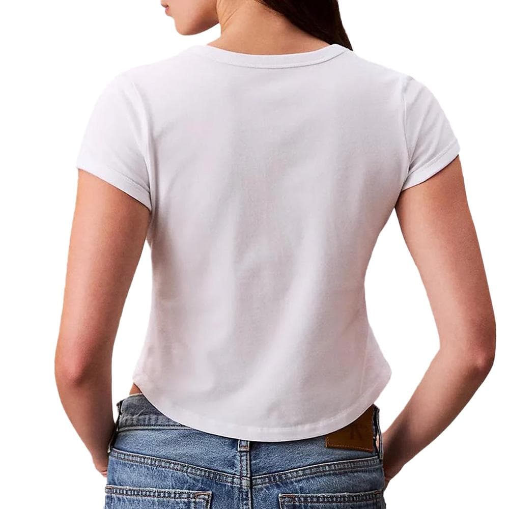 T-Shirt Blanc Femme Calvin Klein Jeans Baby Tee 2