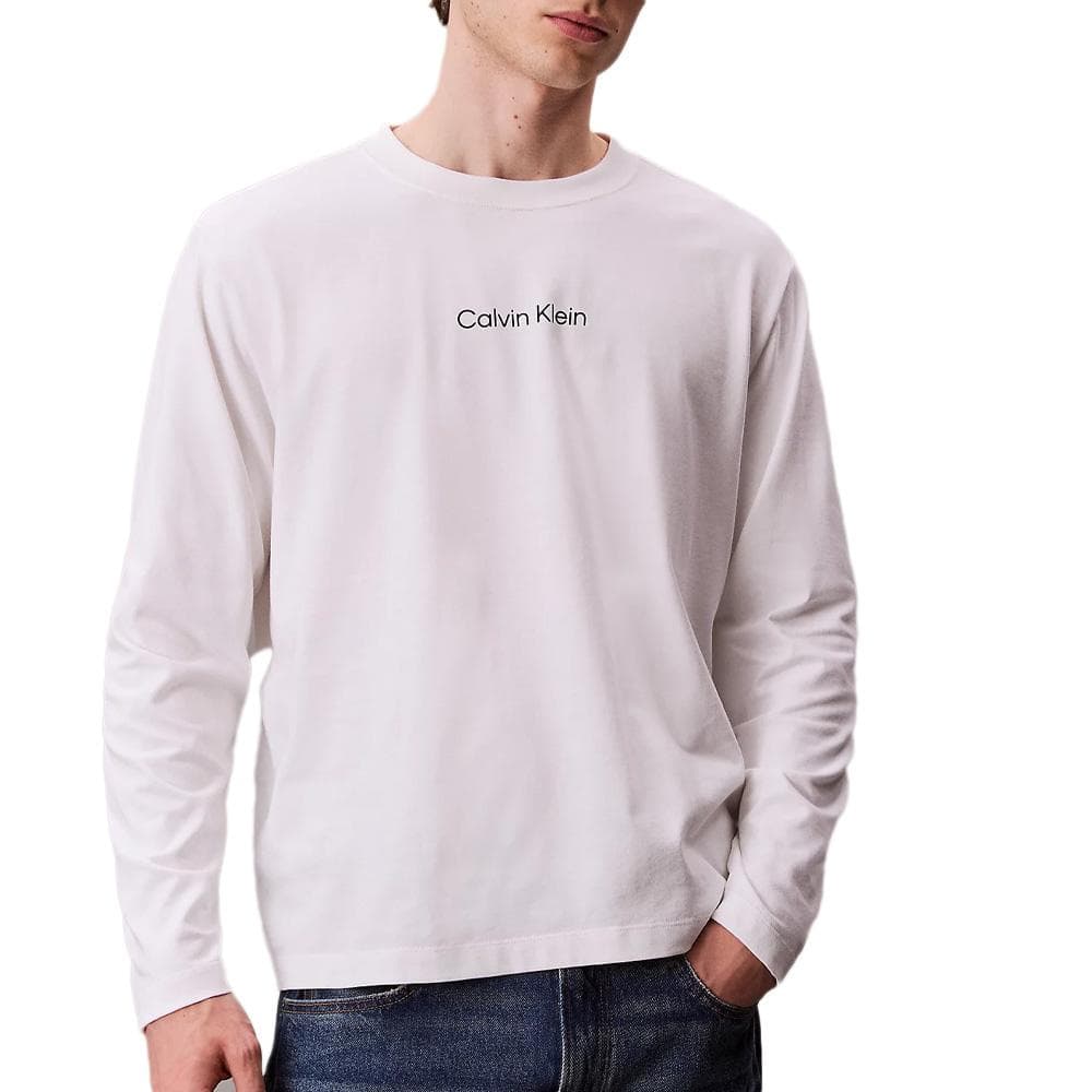 T-Shirt Manches Longues Blanc Homme Calvin Klein Jeans Standard 1