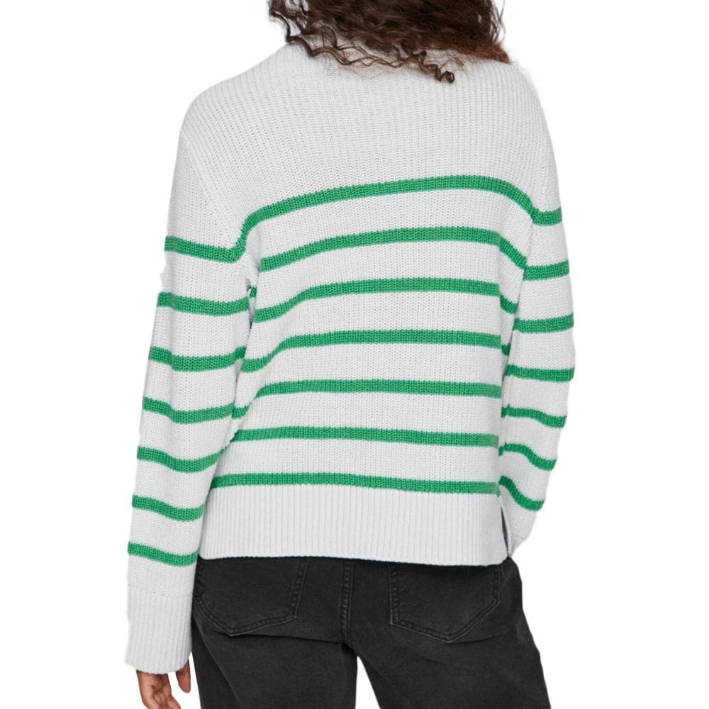 Pull Blanc/Vert Femme Vila Stripe 2