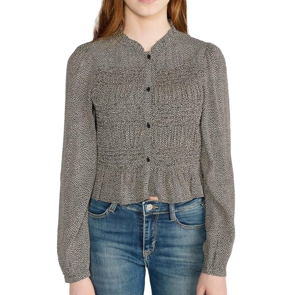 Chemise Manches Longues Noir/Beige Fille Le Temps Des Cerises Izzy 1