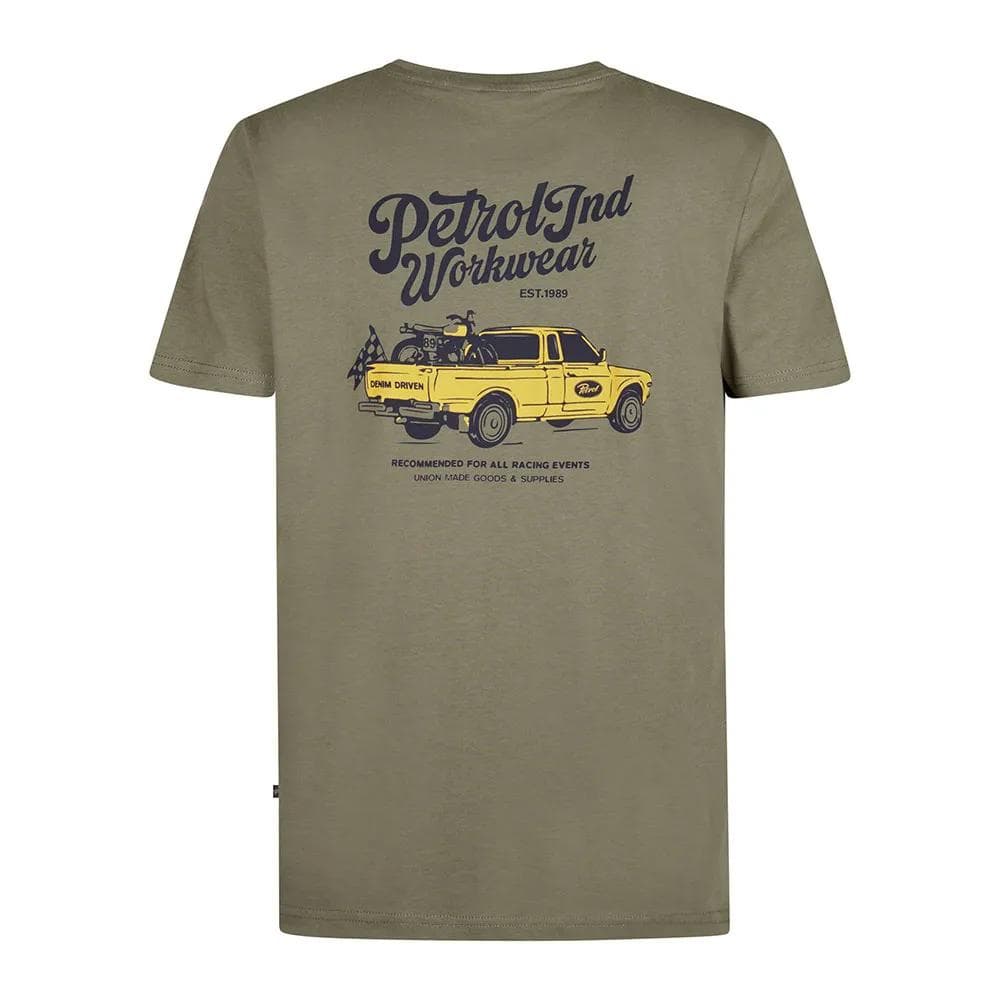 T-Shirt Kaki/Jaune Homme Petrol Industries Classic 2