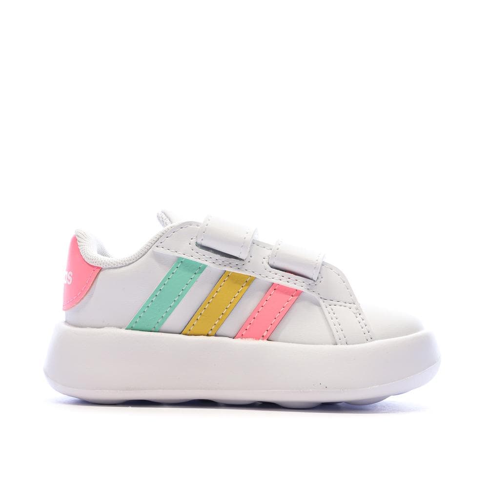 Baskets Blanches/Roses Fille Adidas Grand Court 2.0 IE1371 2