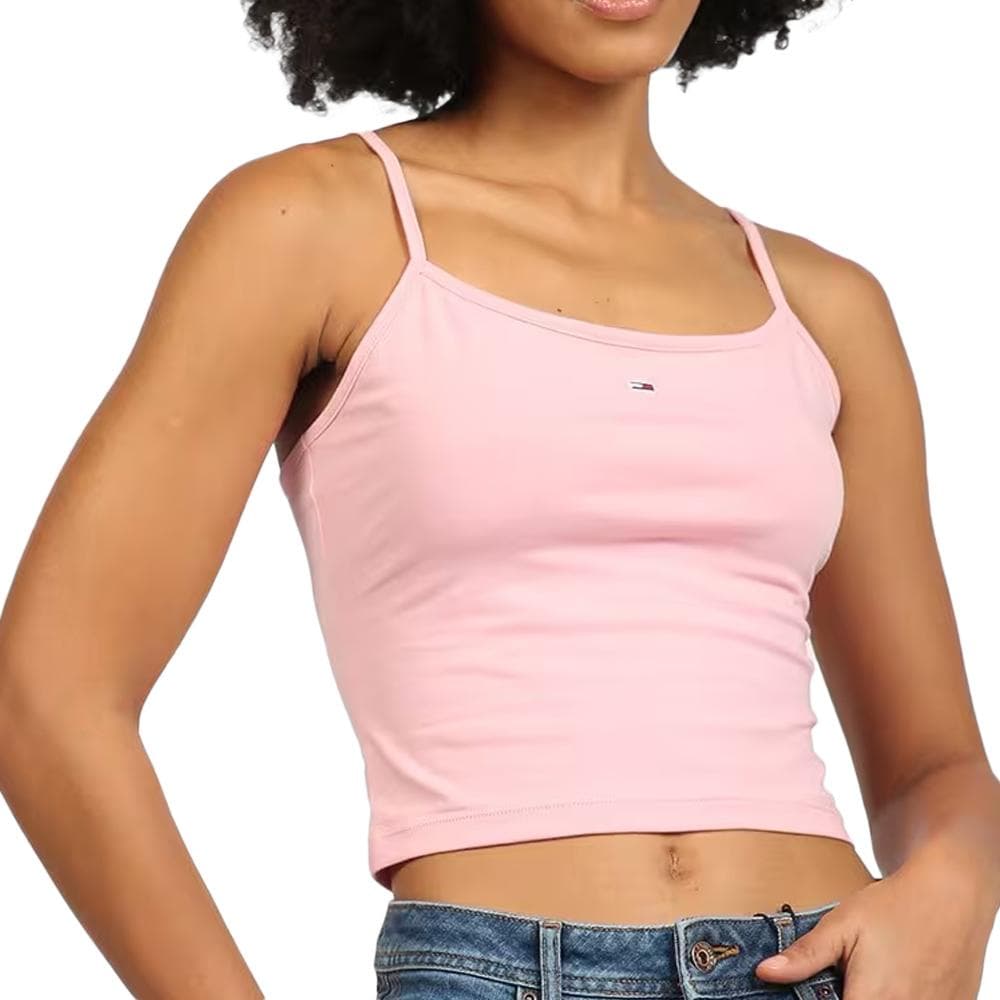 x 2 Débardeurs Blanc/Rose Femme Tommy Hilfiger Essential 2