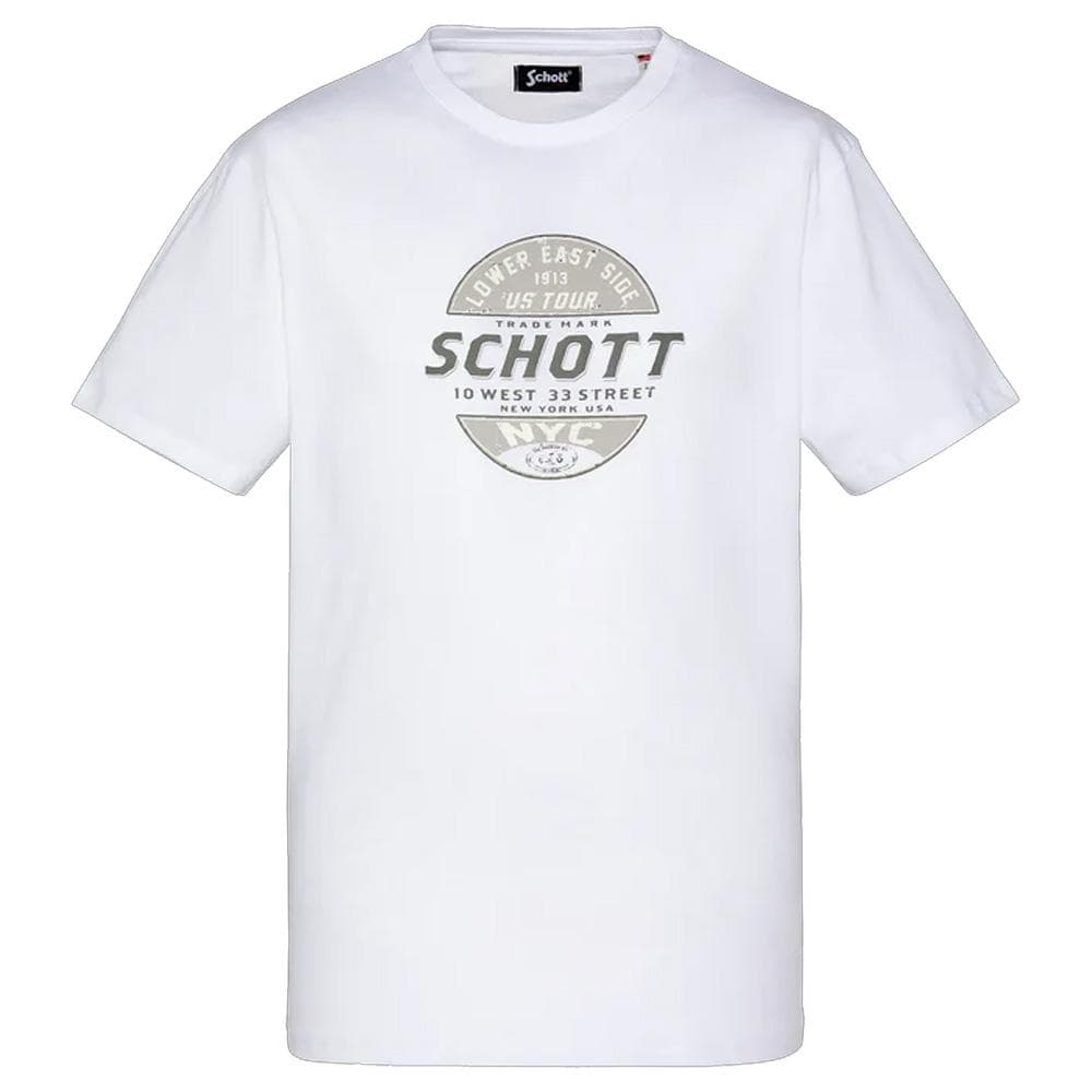 T-shirt Blanc Homme Schott TSUSTOUR 1
