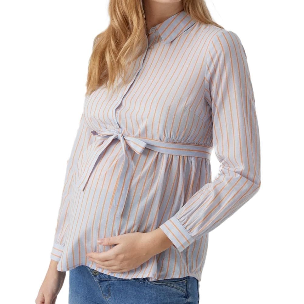 Blouse de Grossesse Bleu/Orange Femme Mamalicious Cabana 1