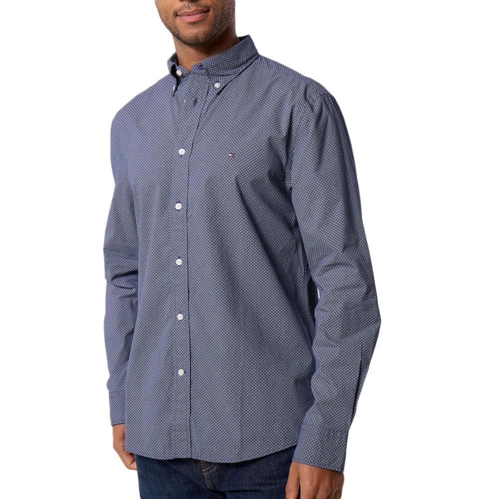 Chemise Marine Homme Tommy Hilfiger Flex Popline 1
