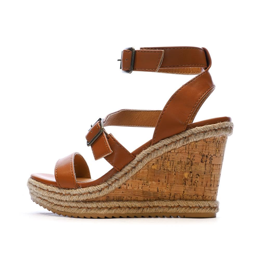 Sandales Compensée Camel Femme Chattawak Summer Camel 1