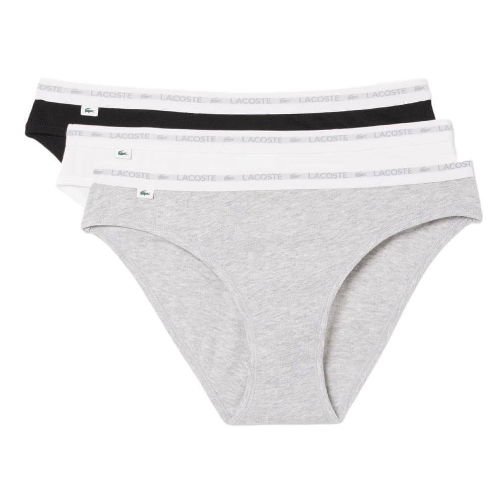 X3 Culottes Gris/Noir/Blanc Femme Lacoste coton stretch 1