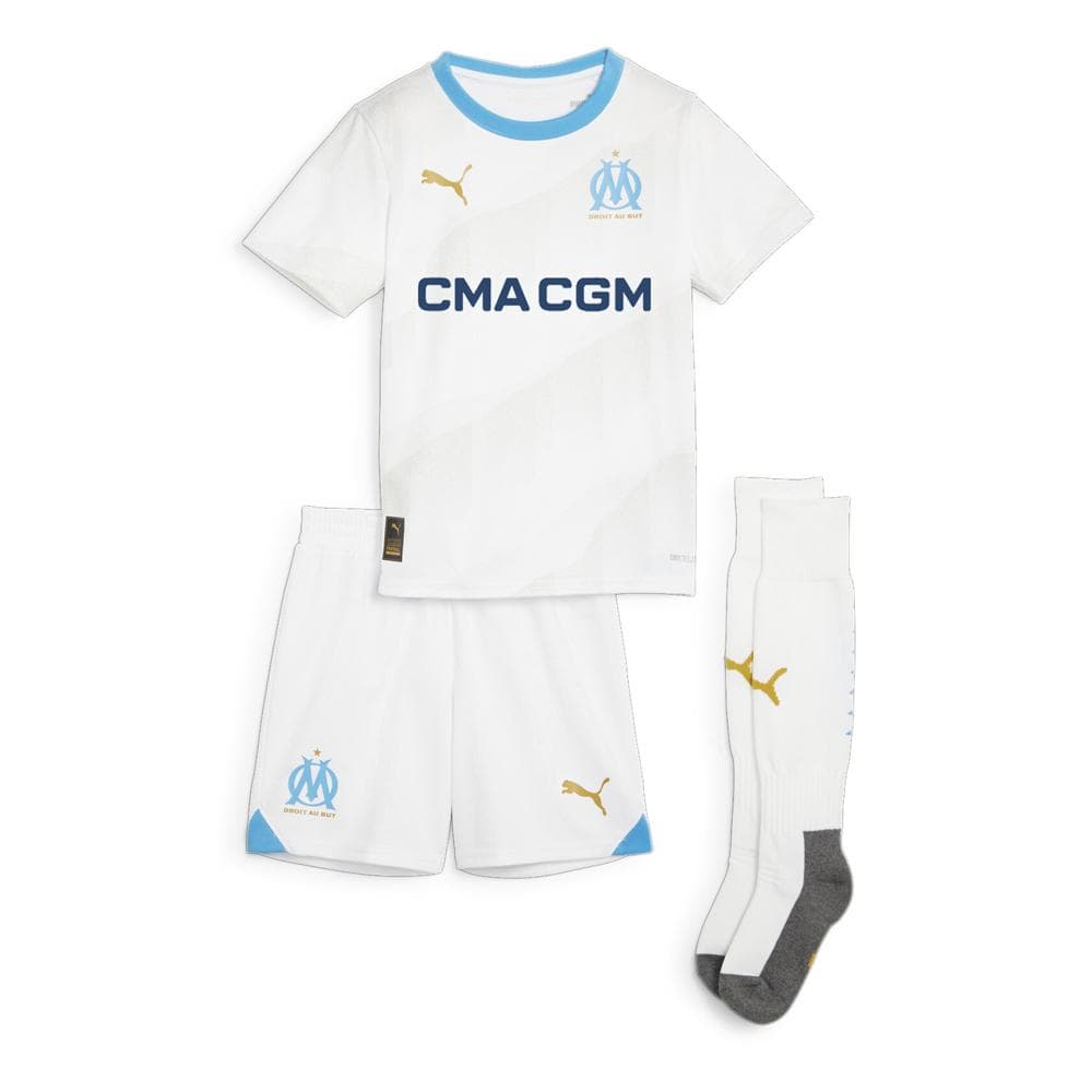 OM Mini-Kit Blanc/Bleu Garçon Puma 23/24 1