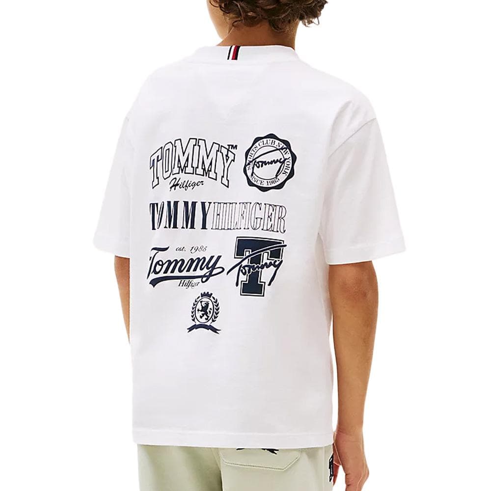 T-Shirt Blanc Garçon Tommy Hilfiger Varsity 2