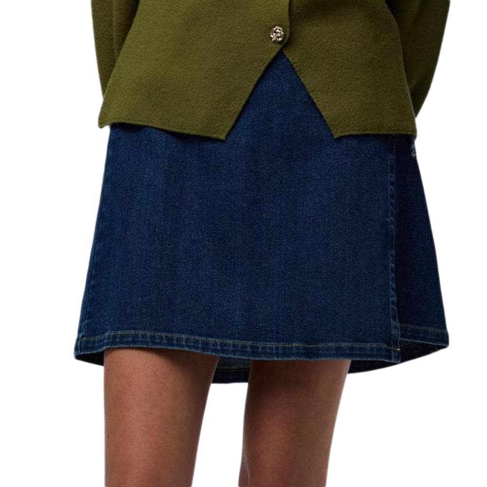 Jupe en jean Bleu Femme Pieces Flora 1