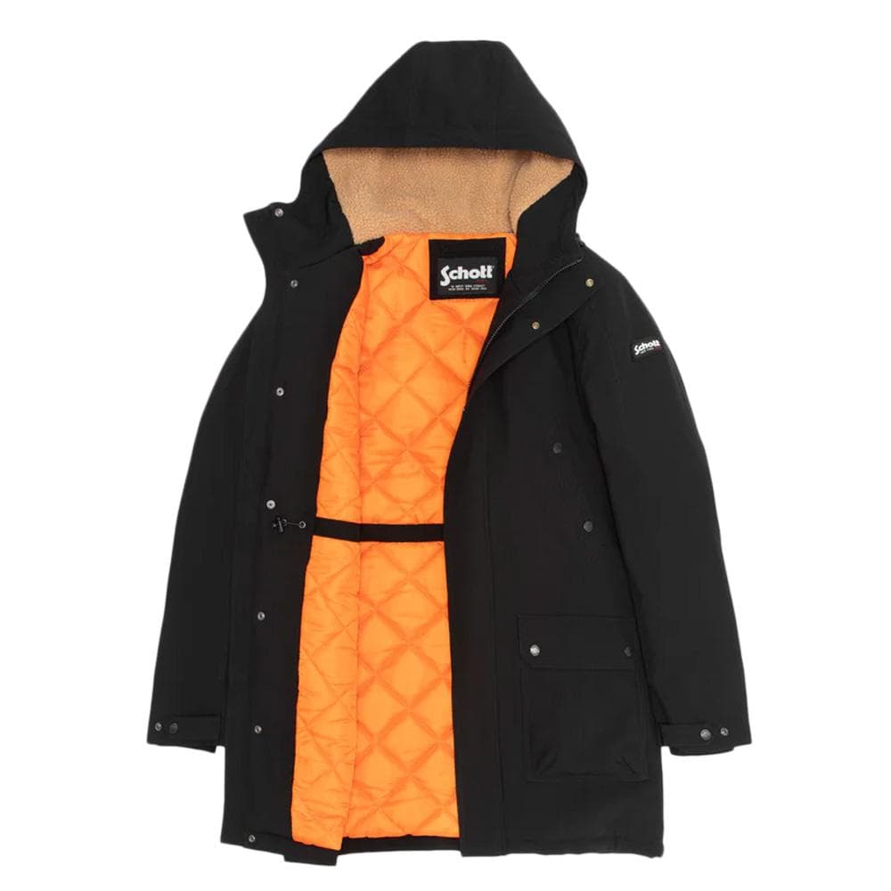 Parkas Noir Homme Schott Parka Fixe Doublee Sherpa 3